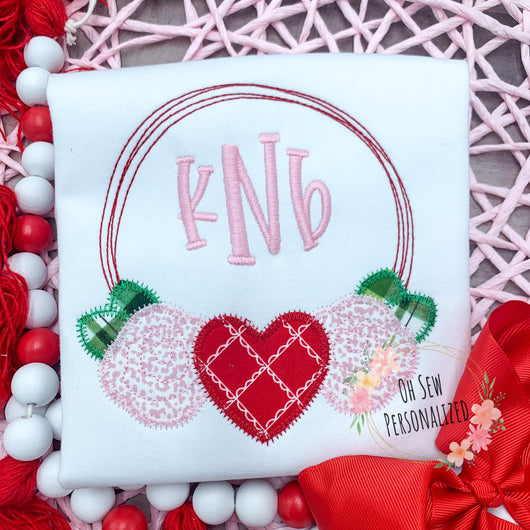 Valentine Monogram Frame - Hearts - Valentine's Day Shirt For Girls