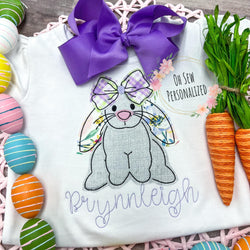 Floppy Ear Easter Bunny With Bow Shirt - Easter Bunny Shirt - Easter Girl Shirts