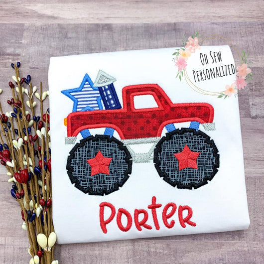 Monster Truck 4th Of July Shirt - Boy 4th Of July Shirt - Fireworks - Fourth Of July