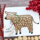 Christmas Cow With Wreath