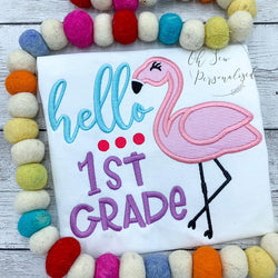 Flamingo First Grade School Shirt - School Shirts For Girls