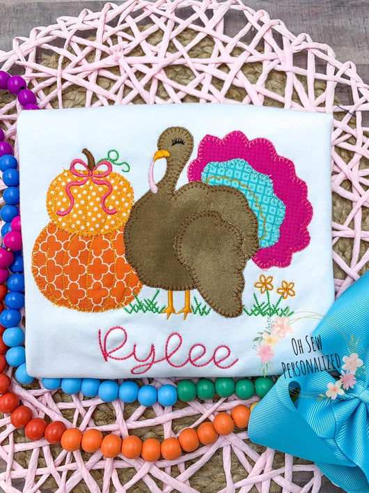 Thanksgiving Turkey Shirt For Girls - Girly Turkey Shirt - Turkey