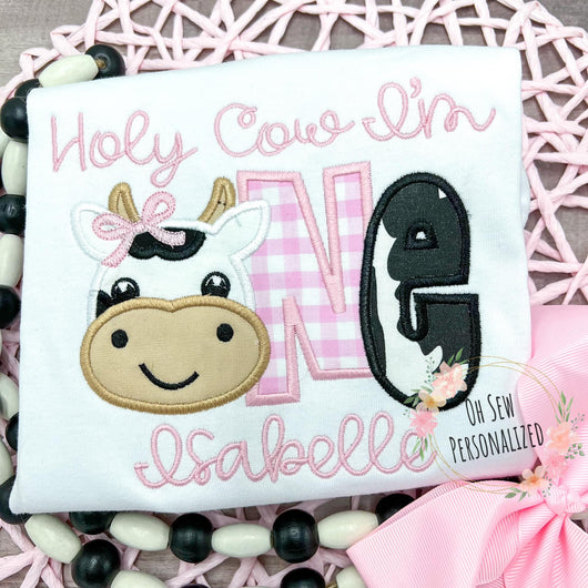 Holy Cow I'm One Girl Birthday Shirt