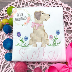 Dog with Flowers Shirt - Girl Dog Shirt