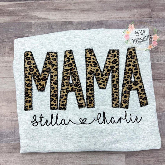 MAMA Leopard Name Shirt Short Sleeve