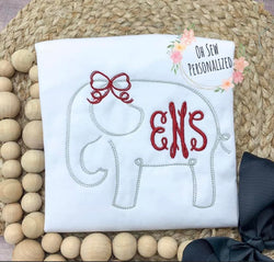 Elephant with bow shirt