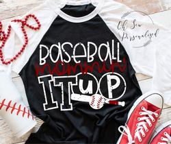 Baseball Mommin' It Up Shirt - Baseball Mom Shirt - Baseball Mom - Baseball Mom Raglan Shirt - Baseball Tee - Mom Of  Baseball Player - Baseball Player Mom