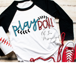 Play Ball Raglan Shirt - Baseball Shirt For Women - Women Baseball Shirts - Play Ball Raglan - Play Ball Shirt - Baseball