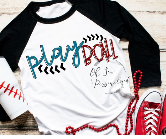 Play Ball Raglan Shirt - Baseball Shirt For Women - Women Baseball Shirts - Play Ball Raglan - Play Ball Shirt - Baseball