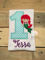 Mermaid birthday shirt - Mermaid Shirt - Mermaid Birthday Top - First Birthday Shirt - Second Birthday Shirt - Third Birthday Shirt - little