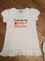 Kindergarten Princess Shirt - Kindergarten Shirt - Girl Kindergarten Shirt - Back to school Shirt - Girl back to school shirt