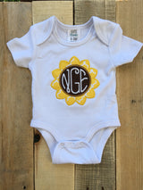 Sunflower shirt for girls - sunflower monogram shirt for girls - sunflower monogram - summer shirt for girls - spring shirt for girls