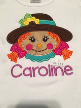 Scarecrow girl shirt - Girl Scarecrow Shirt - Scarecrow Shirt - Fall Shirt For Girls - Girl Fall Shirt - Scarecrow Shirt