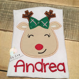 Reindeer shirt for girls - Girl reindeer shirt - reindeer shirt - christmas shirt for girls - girls Christmas shirt - Christmas reindeer