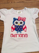 4th Of July Shirt For Girls - Girl 4th of July Shirt - Owl Fourth OF July Shirt - Owl Shirt - Girl Owl Shirt - Girls 4th of July Shirt - Owl