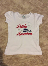 Little Miss America Shirt - Little Miss America - Girl 4th of July Shirt - Girl Fourth Of July - 4th of July Girls - Girls Shirt For July 4