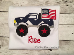 Boy fourth of july shirt - 4th of july shirts for boys - july 4th shirt - monster truck shirt for boys - Patriotic Boy Shirt