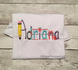 Back to school shirt for girls - school shirt for boys - school shirts for children - school name shirt