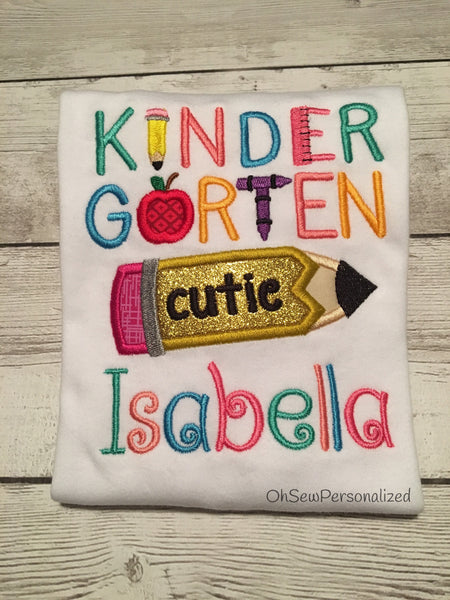 Kindergarten Cutie Shirt - Kindergarten Shirt For Girls - Back To School Shirt For Girls - Kindergarten Shirt - First Day Of School Outfit