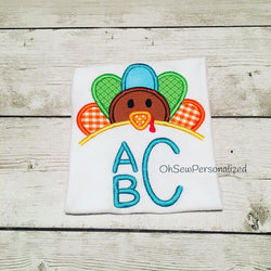 Monogram Boy Turkey Shirt - Thanksgiving Turkey Shirt - Thanksgiving Day Shirt For Boys - Monogram Boy Thanksgiving Shirt