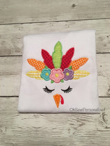 Girl Thanksgiving Shirt - Thanksgiving Shirt For Girls - Turkey Shirt For Girls - Girl Turkey Shirt - Girly Turkey Shirt - Turkey Girl