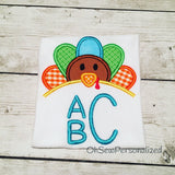 Monogram Boy Turkey Shirt - Thanksgiving Turkey Shirt - Thanksgiving Day Shirt For Boys - Monogram Boy Thanksgiving Shirt