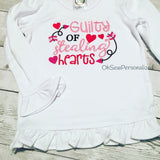 Guilty Of Stealing Hearts Shirt - Valentine's Day Shirts For Girls - Girl Valentine's Day Shirt - Valentine Shirts For Girls - Toddler Girl