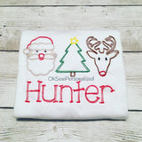 Christmas Trio Shirt - Christmas Shirt For Girls - Christmas Shirt For Boys - Boy Christmas Shirt - Santa Shirt - Reindeer Shirt - Christmas