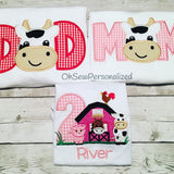 Barnyard Birthday Shirt For Girls - Girl Farm Party Shirt - Second Birthday Farm Shirt - First Birthday Third Birthday Fourth Birthday