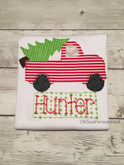 Christmas Shirts For Boys - Boy Christmas Shirt - Christmas Truck Shirt For Boys - Christmas Truck With Tree Shirt - Vintage Christmas Truck