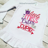 Cuter Than Cupid Shirt - Little Miss Cuter Than Cupid Shirt - Valentine shirt for girls - Girl Valentine Shirt - Valentine's Day Shirt