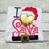 I love santa shirt - I Love Santa - I heart santa - Santa Shirt For Girls - Christmas Shirt For Girls - Christmas Shirt