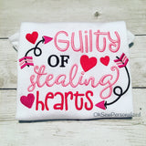 Guilty Of Stealing Hearts Shirt - Valentine's Day Shirts For Girls - Girl Valentine's Day Shirt - Valentine Shirts For Girls - Toddler Girl