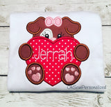 Valentine's Day Shirts For Girls - Girl Valentine Shirt - Valentine's Day Toddler Girl Shirt - Valentine Puppy Shirt - Girl Puppy Shirt