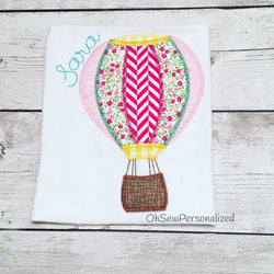 Hot Air Balloon Shirt - Girl Hot Air  Balloon Shirt - Hot Air Balloon Shirt - Girly Hot Air Balloon - Summer Girl Shirt