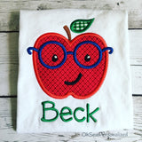 School Shirt For Boys - Boy School Shirt - Apple With Glasses Shirt - Apple Boy Shirt - Back To School - First Day Of School Shirt