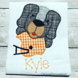 Football Shirt For Boys - Boy Football Shirt - Hound Dog Football - Tennessee Football - Hound Holding Football Helmet - Football Shirt