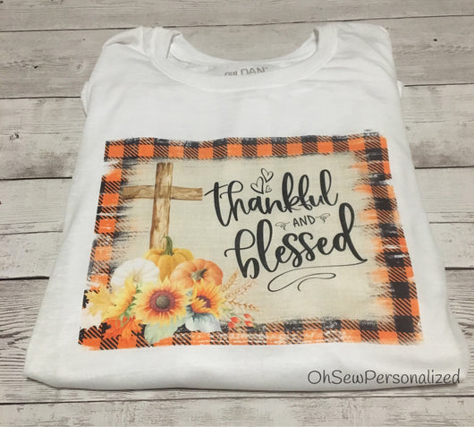 Thankfuk and Blessed - Thankfuk and Blessed Shirt - Thanksgiving womens shirt - Thanksgiving Shirt - Thanksgiving printed t shirt - Blessed