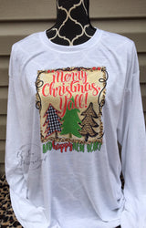 Merry Christmas yall shirt - Christmas Shirt - Womens  Christmas Shirt - Cheetah Christmas Shirt - Plaid Christmas