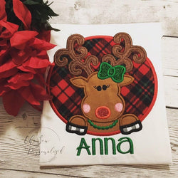 Reindeer Christmas Shirt - Christmas Shirts For Girls - Girl Christmas Shirt - Girly Reindeer - Reindeer Shirt - Sibling Christmas Shirt