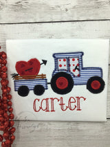 Valentine's Day Tractor - Boy Valentine's Day Shirt - Tractor - Valentines Tractor - Valentines Day Shirts For Boys - Boy Tractor Shirt