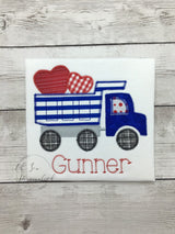 Valentine's Day Dump Truck - Dump Truck - Boys Valentine's Day Shirt - Boy Dump Truck Shirt - Valentines Boy Shirt