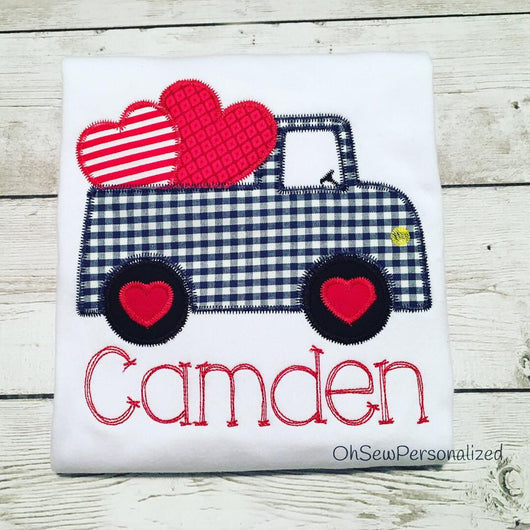 Valentine's Day Shirt - Valentine's Day Shirt For Boys - Boy Valentine's Day Shirt - Valentine Truck - Heart Truck - VDay Boy Shirt