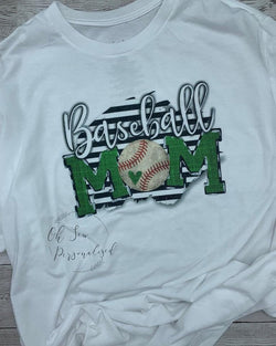 Baseball Mom Shirt - Baseball Mom - Green Baseball Mom - Baseball - Green - Mom - Sublimation