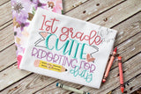 First Grade Cutie Reporting For Duty - First Grade Shirt - First Grade Shirt For Girls - Back To School - Embroidery - School - 1st Grade