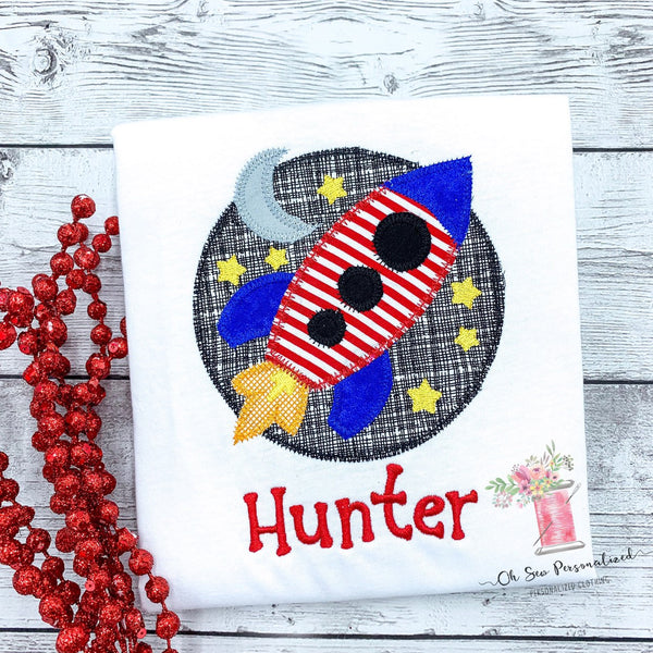 Rocket Shirt - Space Shirts For Boys - Boy Rocket - Outer Space - Shirt - Star - Moon - Blast Off