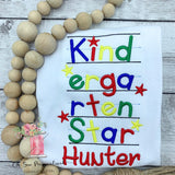 Kindergarten Star Shirt - Kindergarten Shirt - Back To School - Boy Kindergarten Shirt - Girl Kindergarten Shirt - Star - Embroidery