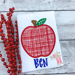 Apple School Shirt - Boy School Shirt - Back To School  - Boy Personalized Shirt - Embroidery - Applique - Apple - Boy