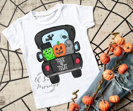 Halloween Shirts For Boys - Boy Halloween Shirt - Halloween Boy Truck - Frankenstein - Pumpkin - Spider - Trick Or Treat - Halloween Shirt