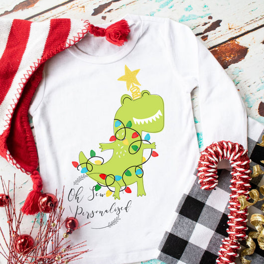 Christmas Dinosaur Shirt - Dinosaur Shirt - Christmas Dino - Christmas - Dino - Dinosaur - Boy Christmas Shirt - Christmas - Lights - Star